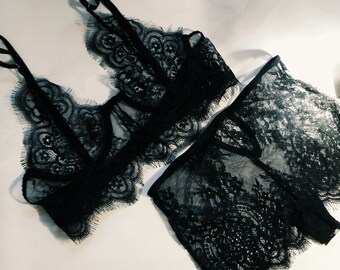2pcs Women's Elegant Sexy Lace Lingerie Set