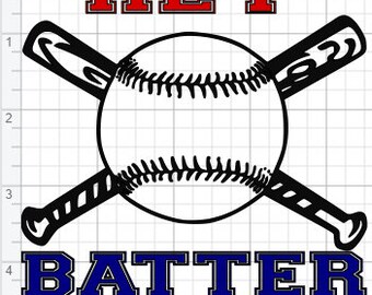 Hey Batter Batter Design SVG PDF Eps Dxf & Studio 3 Cut Files