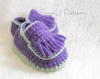 Crochet Pattern - Baby Fringe Loafers