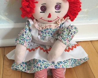 Vintage 1980s Handmade Raggedy Ann Rag Doll!