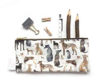 Greyhound, Whippet, Lurcher, Dog Lover, Gift, Pouch, Pencil Case, Make Up Bag, Italian Greyhound, Purse, Small Bag, Toiletries, Cosmetic