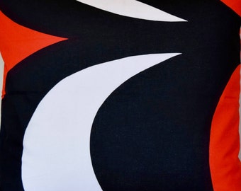Red Marimekko Pillow Case, Handmade,Kaivo Pattern 16x24 inches (40x60cm)