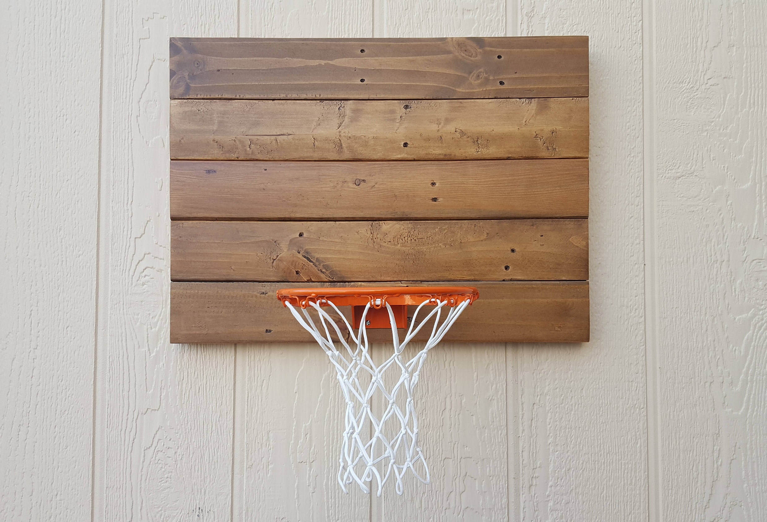 Rustic Wood Basketball Hoop. Reclaimed Wood Wall Mounted