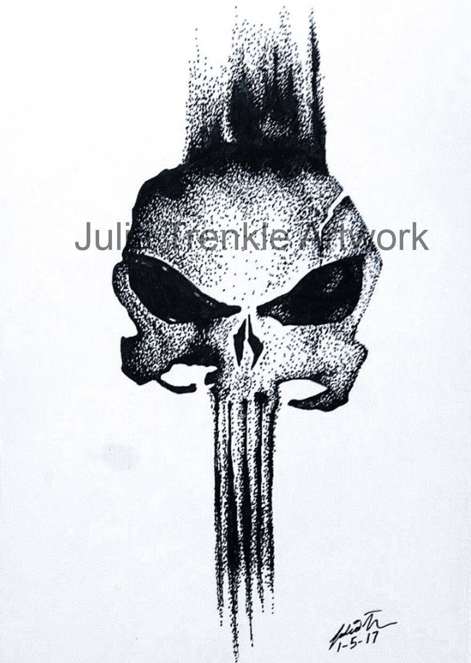 Punisher Skull Drawing