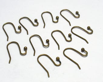 Vintaj Natural Brass French Hook Earwires, 16mm Lead-Free Vintaj Natural Brass - 5 Pair