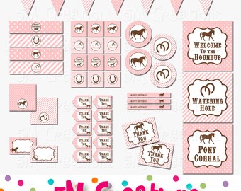 PONY Birthday Party Printable Decorations Package Horse