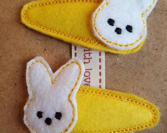 Yellow Clips with Bunny Topper