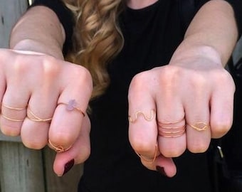 Rose gold midi ring, gold midi ring knuckle rings, wrap ring criss cross knot ring silver midi ring, boho rings, amethyst ring, chevron ring