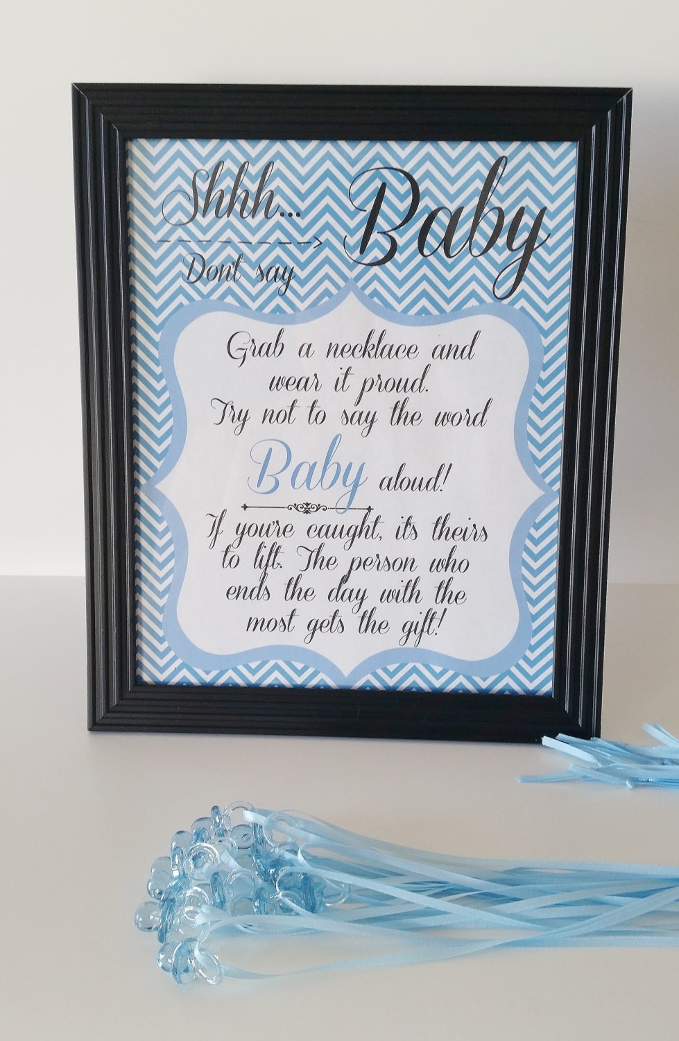 Don't Say Baby Game Baby Shower Game Pacifier Necklace