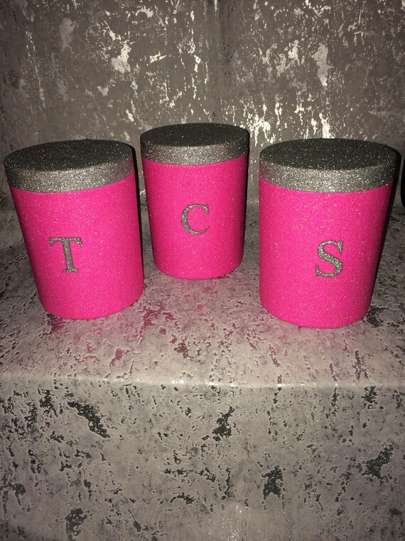 glitter tea coffee sugar canisters