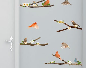 Spring Song Birds Wall Decals