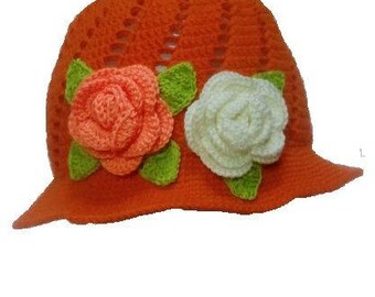 free shipping crochet flower hat