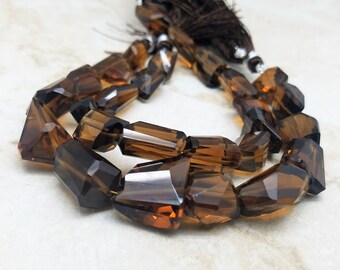 10 - 11mm Beer Quartz Faceted Nuggets, 8 inch
