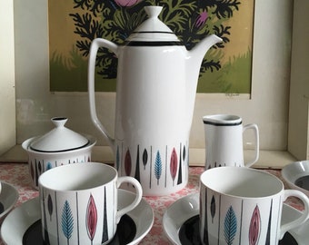 Rorstrand Sweden 'Tango' Coffee Set for 4, Mid Century Scandinavian Design / Rörstrand