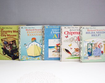 Vintage Lot of Children's Books, Richard Scarry & Little Golden Book