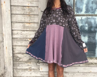 Audrey dress-1X 2X-artsy-Eco Clothing-Upcycled Clothing-Anthropologie inspired-by Love HIGHER Handmade Clothing