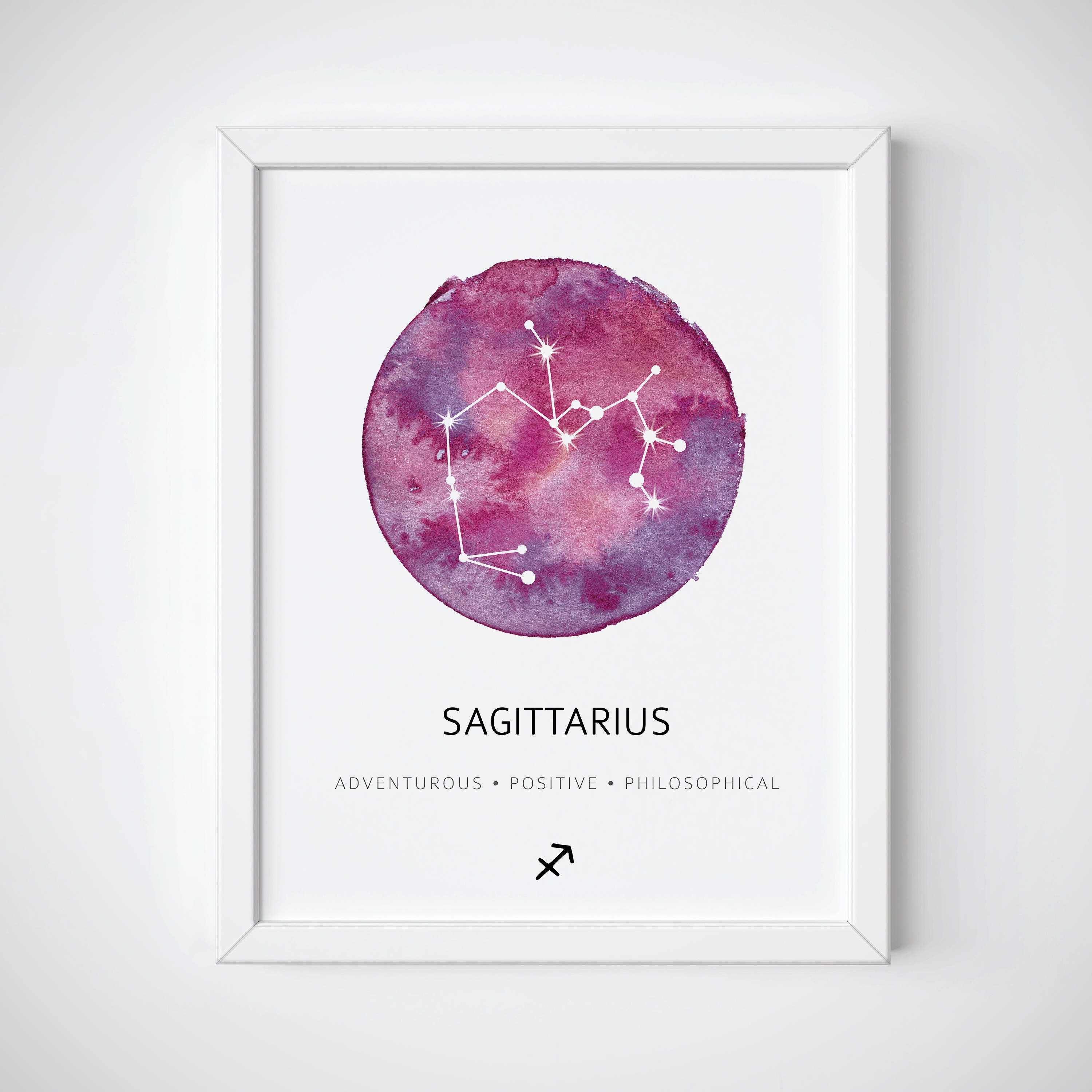 Sagittarius Constellation Poster Constellation Watercolor