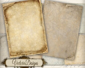 Tattered Papers ATC vintage images digital background instant download printable collage sheet VD0157
