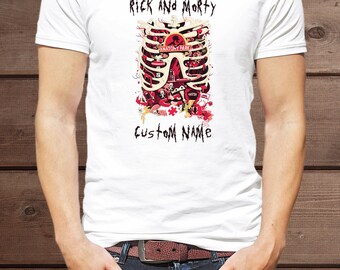 Custom Rick and Morty t-shirt - Printed/Physical Version - Birthday Gift Idea