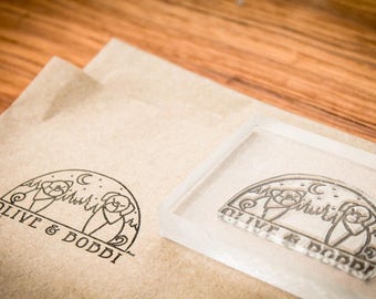 2 Custom Rubber Stamp - 1.5 x 1.5 inches
