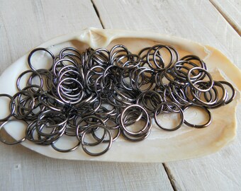 40 rings 12 mm hematite color