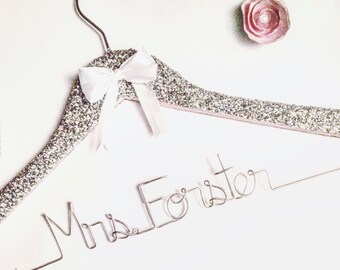 Glitter Hanger, Sparkle Hanger, Bride Christmas Gift, Bridal Hanger, Wedding Hanger, Personalized Hanger, Bride Hanger, Custom Hanger,