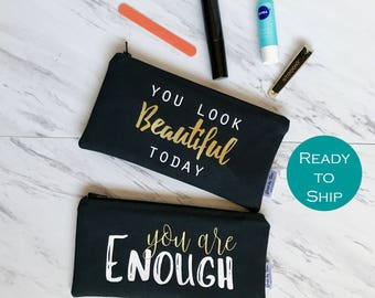 Personalized Zipper Pouch, Small Makeup Bag Large, Personalized Cosmetic Case, Custom Makeup Bag, Travel Accessories, Pencil Pouch