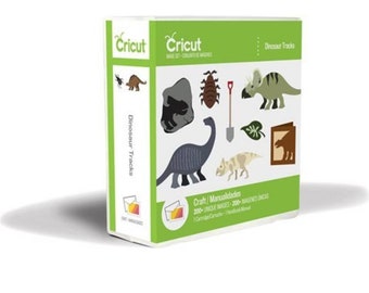 Dinosaur Tracks Cricut cartridge,NEW in box,not linked,dinosaur scrapbooking,dinosaur die cuts,cricut cartridge,dinosaur scrapbooking