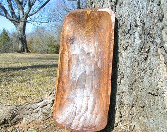 Hand Carved Wooden Dough Bowl Bread Trencher 0331 et