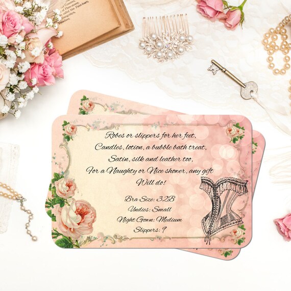 Bridal Shower Invitation Inserts 6