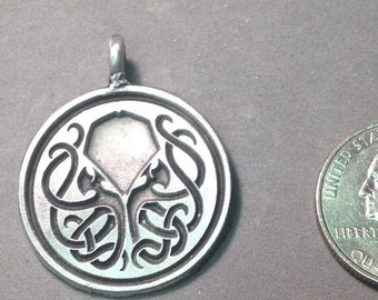 Aged Pewter Inverse Cthulhu pendant.