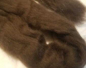 CRAZY Yak combed top roving 100% to spin Dark Chocolate luxury fiber 4 oz