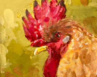 Chicken Head #5 - original painting by Andrew Daniel