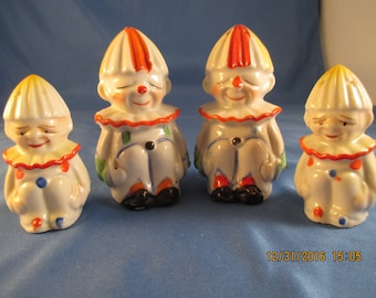 Vintage Clown Salt and Pepper shakers ~ 2 sets