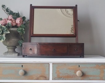 Antique Georgian Vintage Dressing Table Mirror with Drawers