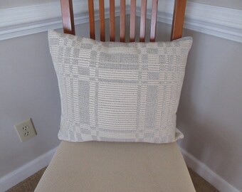 Handwoven 20" Sofa Pillow in Black and Cream