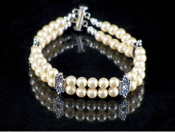 Double Strand 6mm Swarovski Pearl Bracelet
