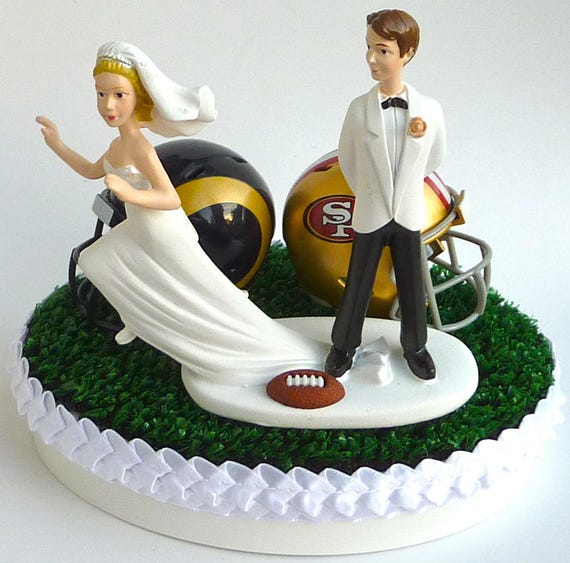  Wedding  Cake  Topper  House  Divided  Team Rivalry Football Turf