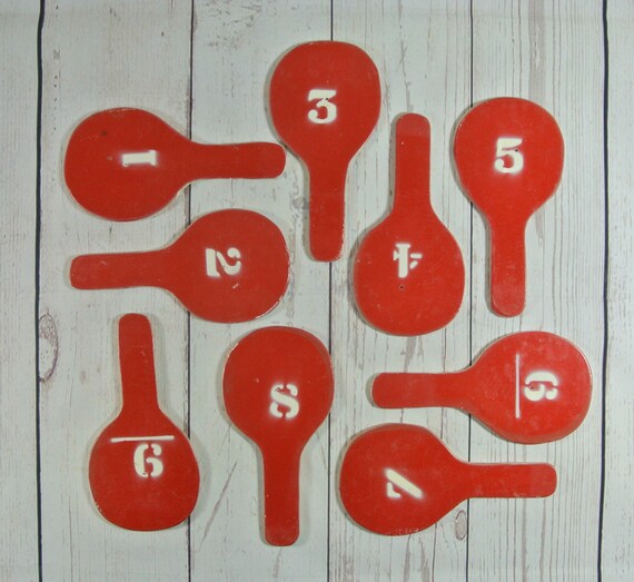 Vintage Wooden Numbered Paddle / Auction Paddle / Bingo Paddle