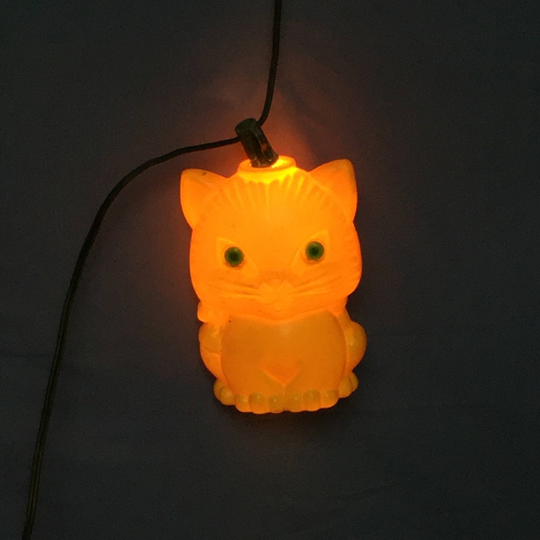 Vintage Outdoor Blow Mold Cat Party Lights, 1960's