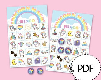 Unicorn Magic Bingo Game Kit–Printable PDF Download