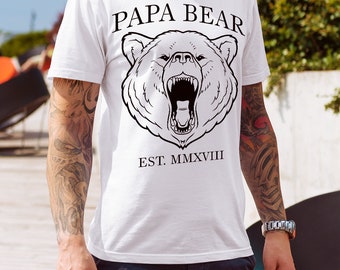 New Dad Shirt, Papa Bear Shirt, Est 2018, Fathers Day Shirt, Gifts For Dad, Gift For New Dad, New Dad Gift, Papa Bear T Shirt