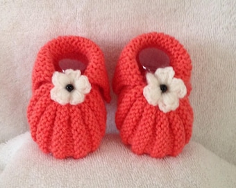 Slippers maguerite 0/3 months pink coral