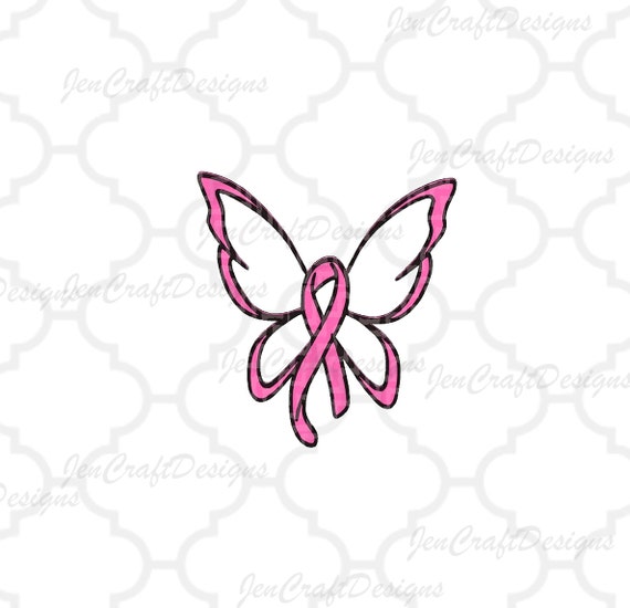 Breast Cancer Ribbon Butterfly SVG Cut File SVG dxf png