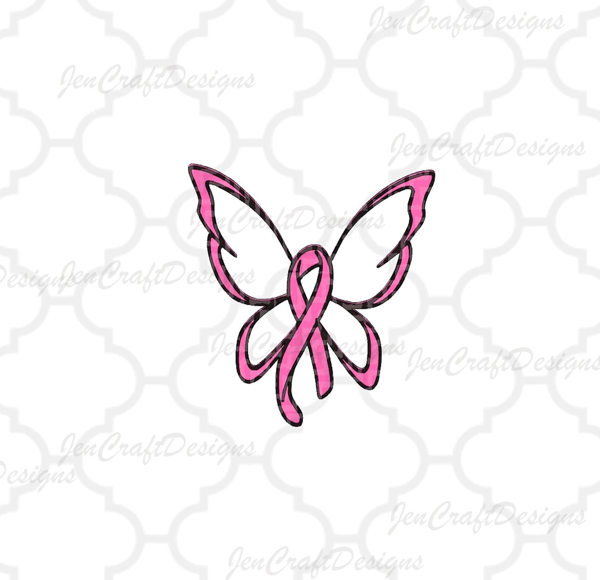 Download Breast Cancer Ribbon Butterfly SVG Cut File SVG dxf png