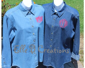 Monogrammed Denim Shirt --