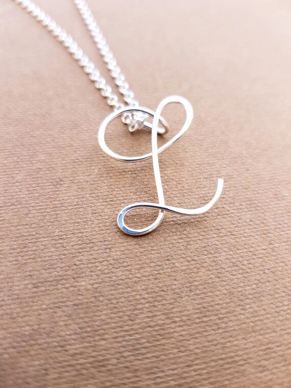 sterling silver l initial necklace letter l necklace letter letter l necklace