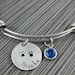 Mom Bangle Bracelet / Mom Charm Bracelet / Expandable Wire Bangle / Personalized Mom Bracelet