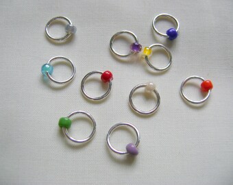 Rainbow Snag Free Stitch Markers - set D