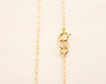 Finished 14k Gold Filled Chain Necklace - Choose Your Length - 1.3mm Round Cable Chain Necklace with Clasp - Thin Chain Necklace / FC-001